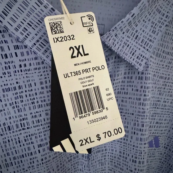 Adidas Men’s Perewrinkle Patterned Polo Shirt NEW- XXL - Picture 3 of 3